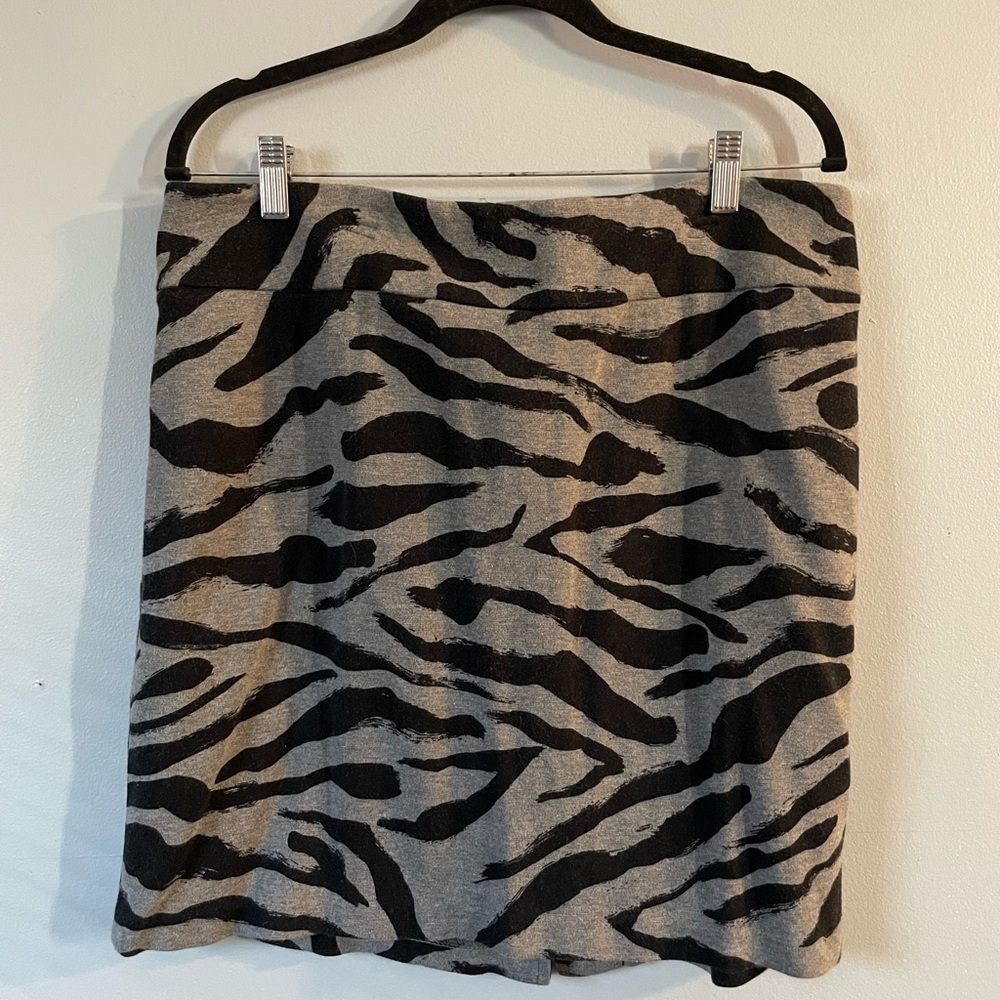 Merona Animal Print Mini Skirt - Black and Gray